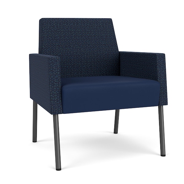 Lesro Mystic Lounge Reception Guest Chair, Charcoal, RF Blueberry Back, MD Ink Seat, RF Blueberry Panels ML1101 - main